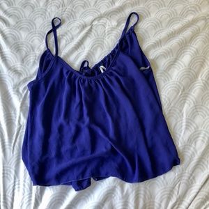 Royal Purple Open Tie Back Tank Top